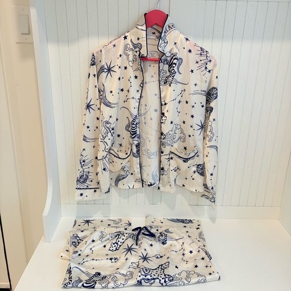 ASOS Other - ASOS White and Blue Constellations Print Pajama Set